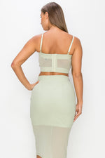 Load image into Gallery viewer, Studded Stone Cami Top &amp; Slit Mini Skirts Set
